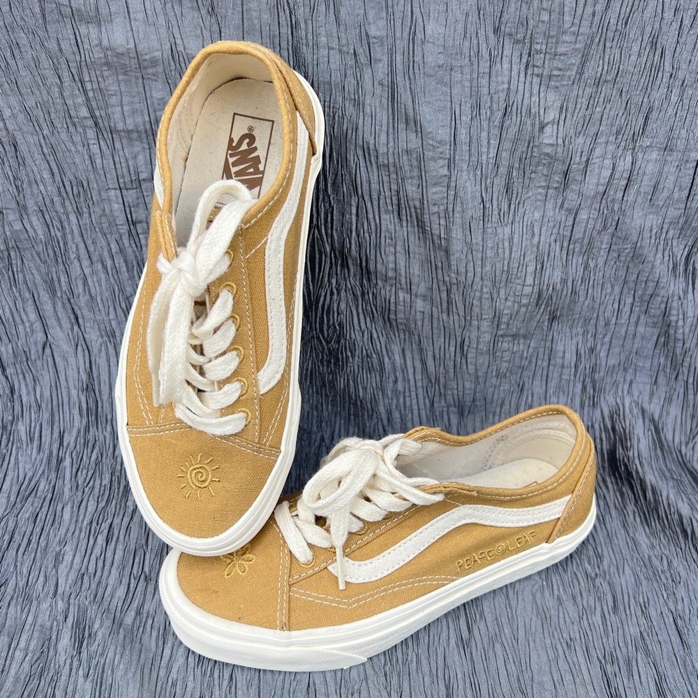 Vans Eco Theory Peace Leaf Hemp lace up skater shoes 721356 US W5 US M3.5